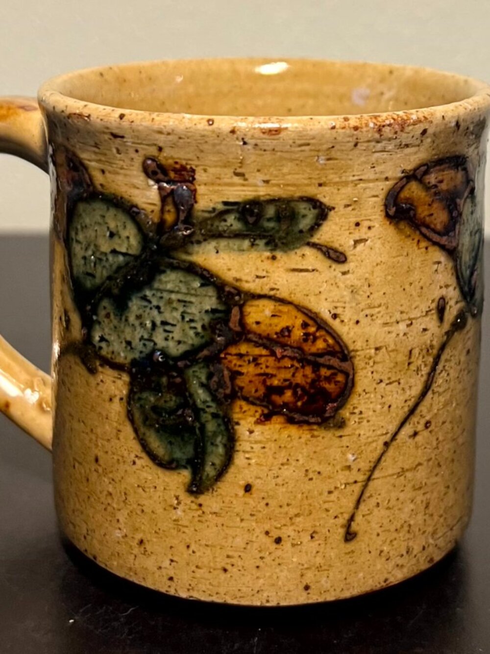 Vintage Otagiri Stoneware Coffee Mug Japan Hand Painted Boho Speckled Earth Tone